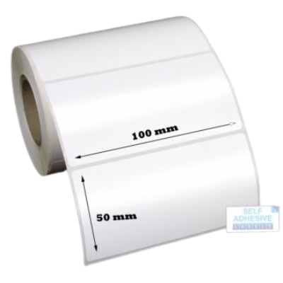 100mm x 50mm Self Adhesive Direct Thermal Blank Labels – 500/Roll